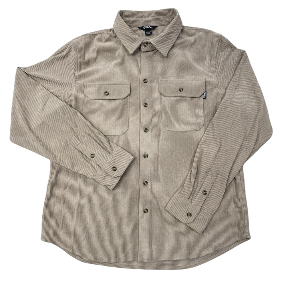 Eddie Bauer Men’s Ribbed Corduroy Style Casual Shirt L‎ Long Sleeve Polyester